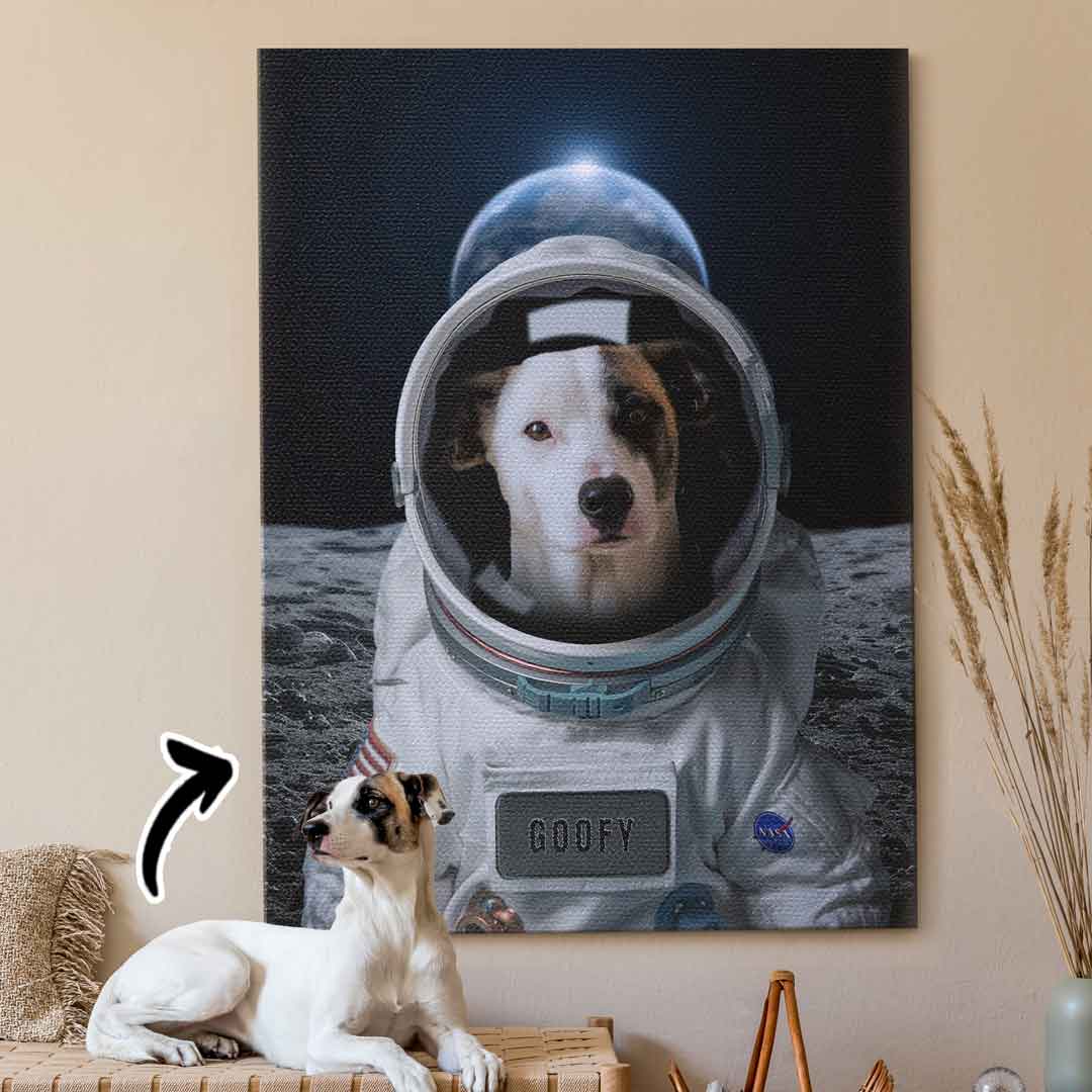 Canvas Astronaut Haustier Portrait Personalisierbar
