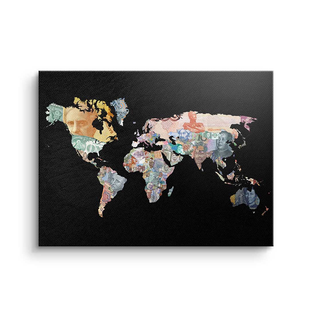 Canvas Geld regiert die Welt - Black Edition