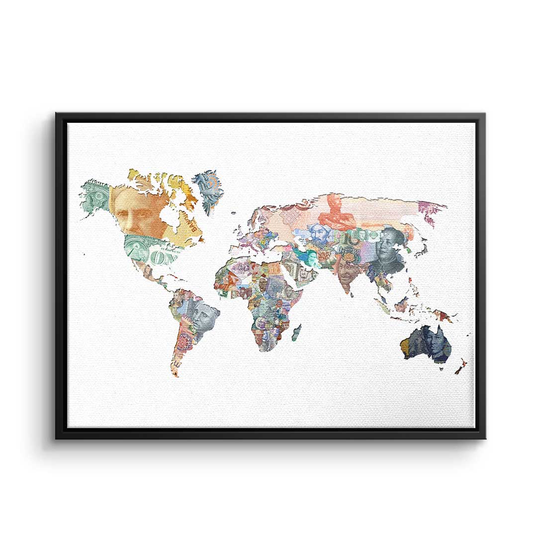Canvas Geld regiert die Welt - White Edition