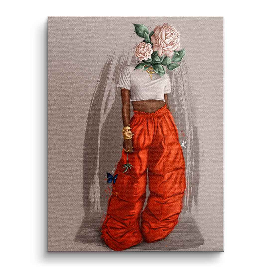Canvas Beige Flower Head