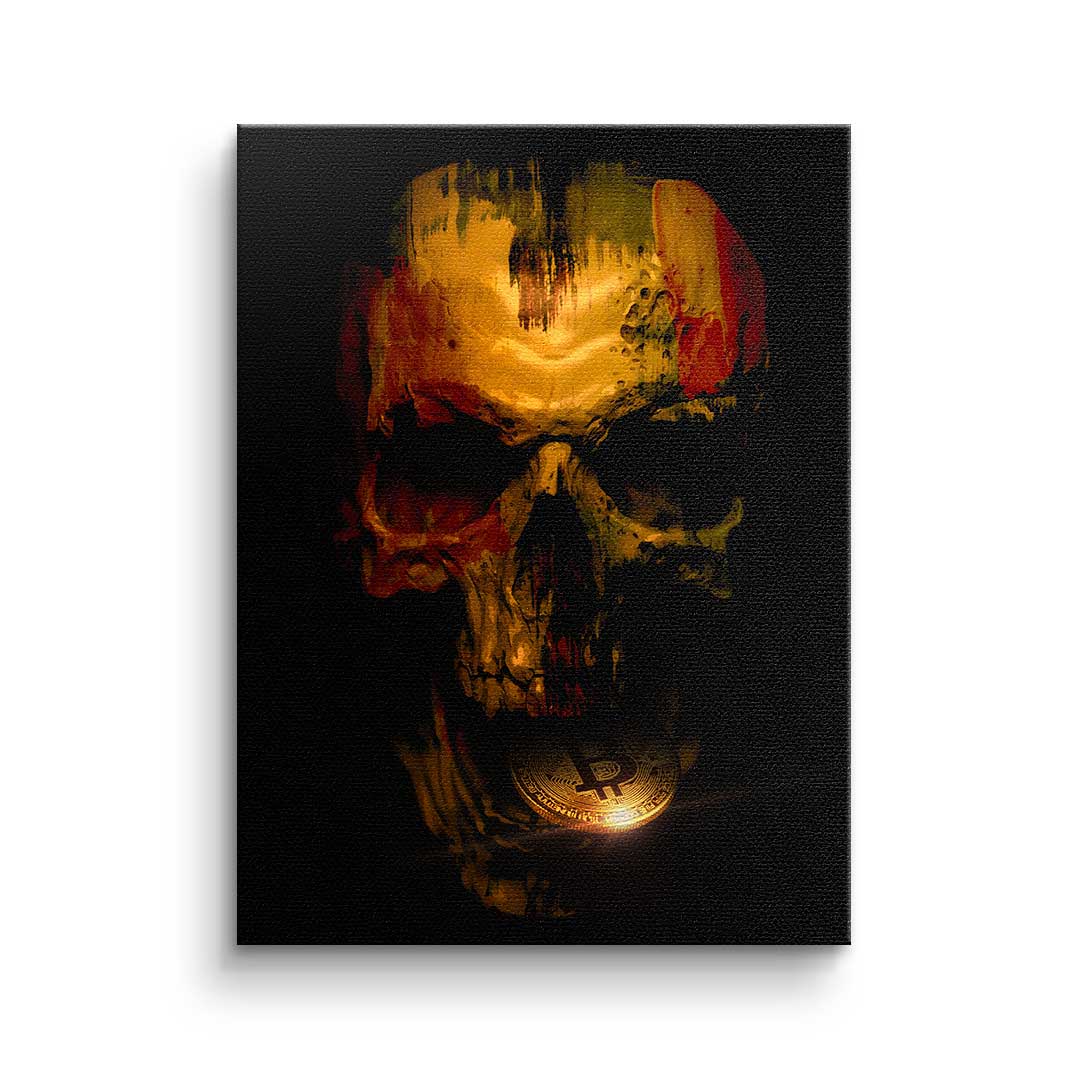 Canvas Bitcoin Skull
