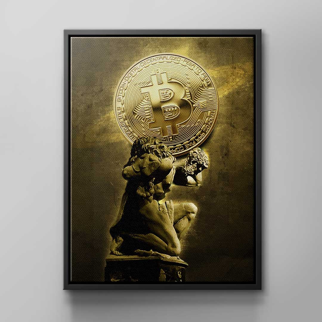 Canvas Bitcoin Statue