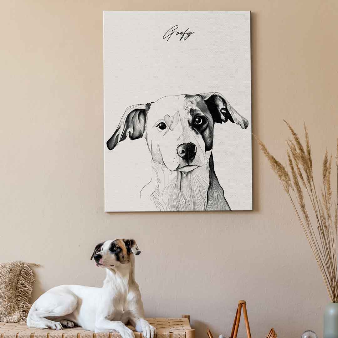 Canvas Bleistift Zeichnung Haustier Portait Personalisierbar