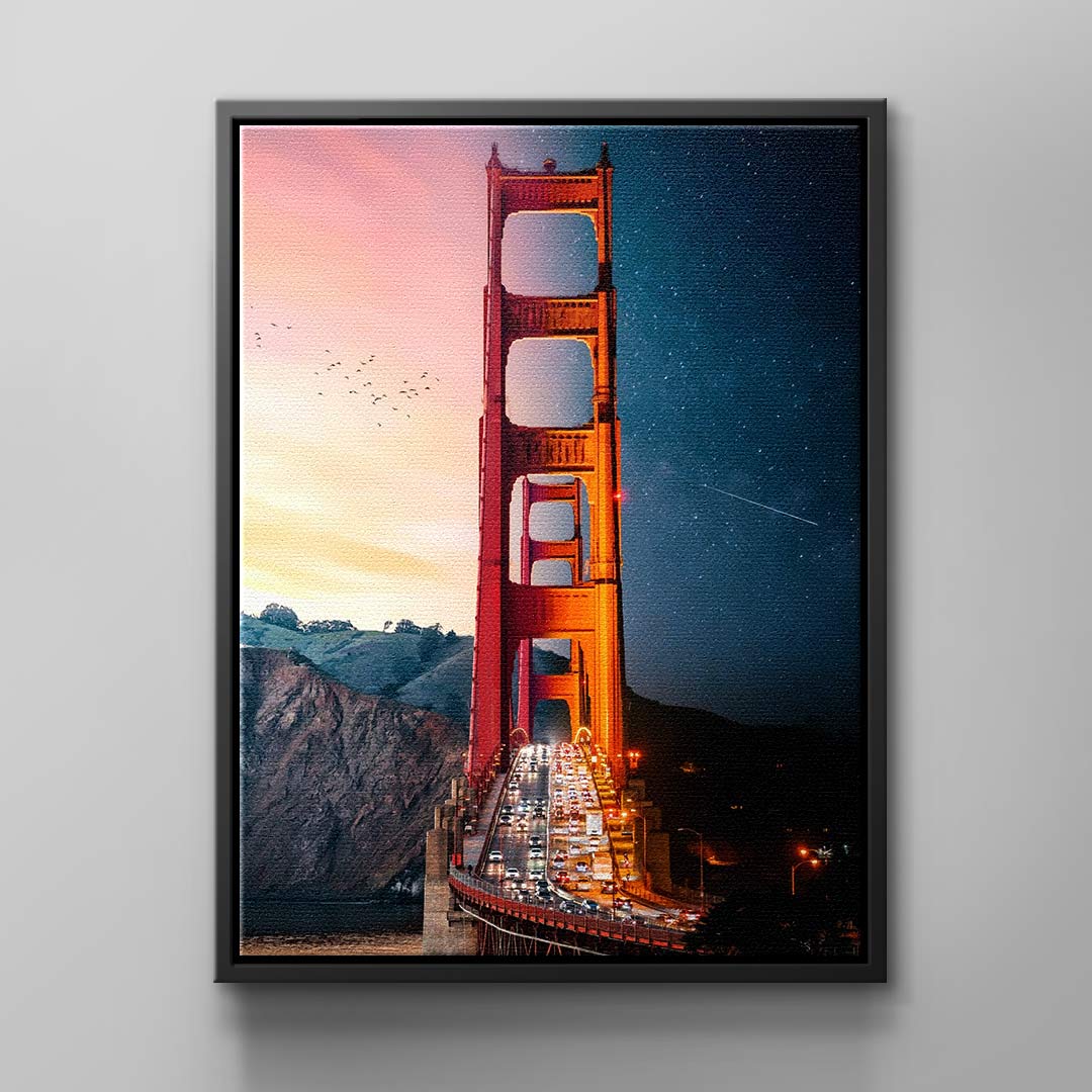 Canvas Day Night Bridge