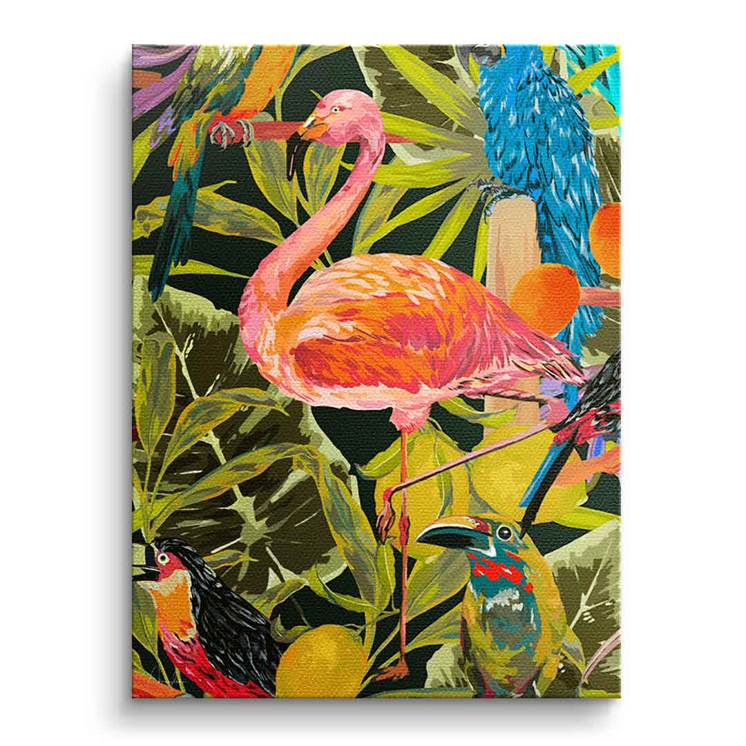 Canvas Dschungelflamingo