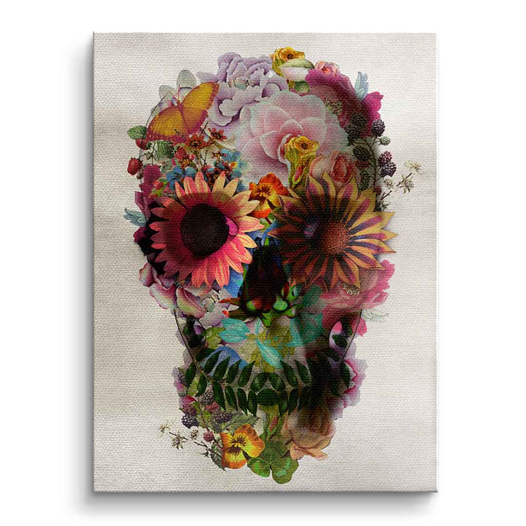 Canvas Flower Skull 2