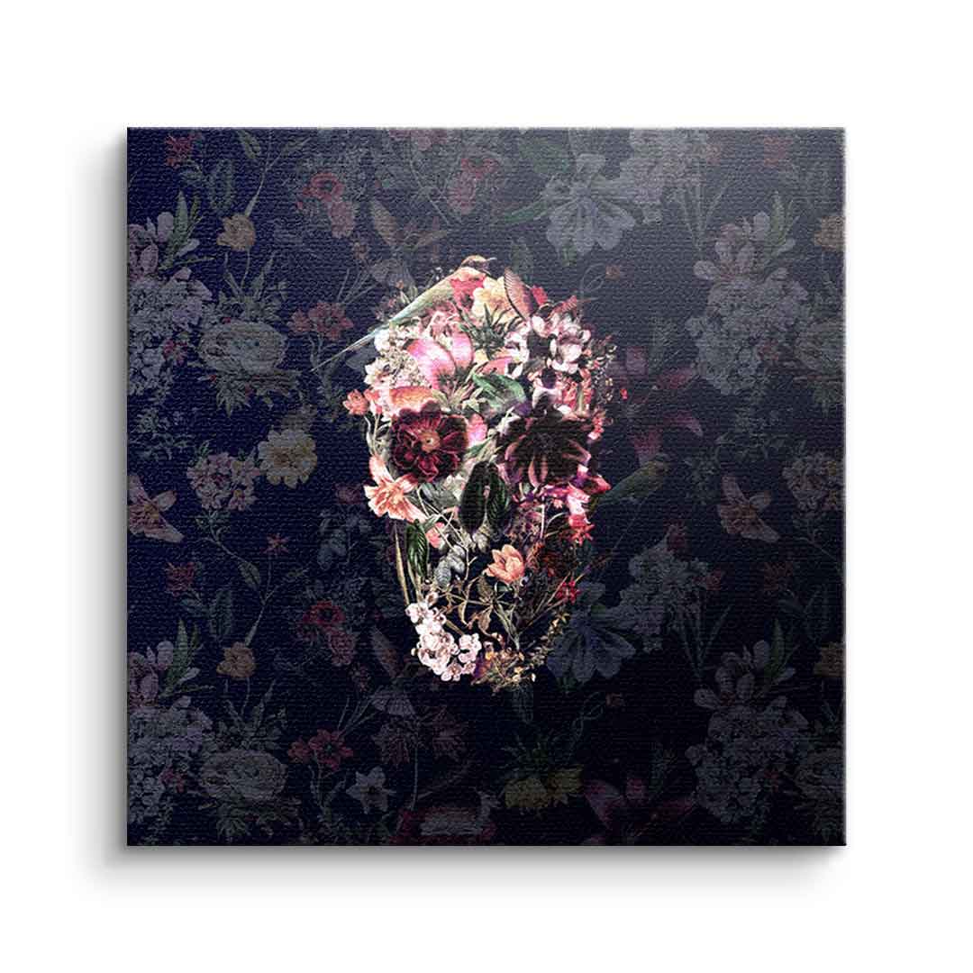 Canvas Flowers Skull