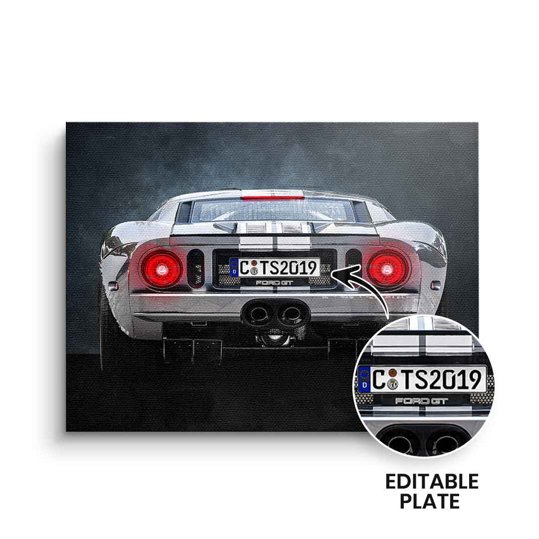 Canvas Ford GT Backside - personalisierbar