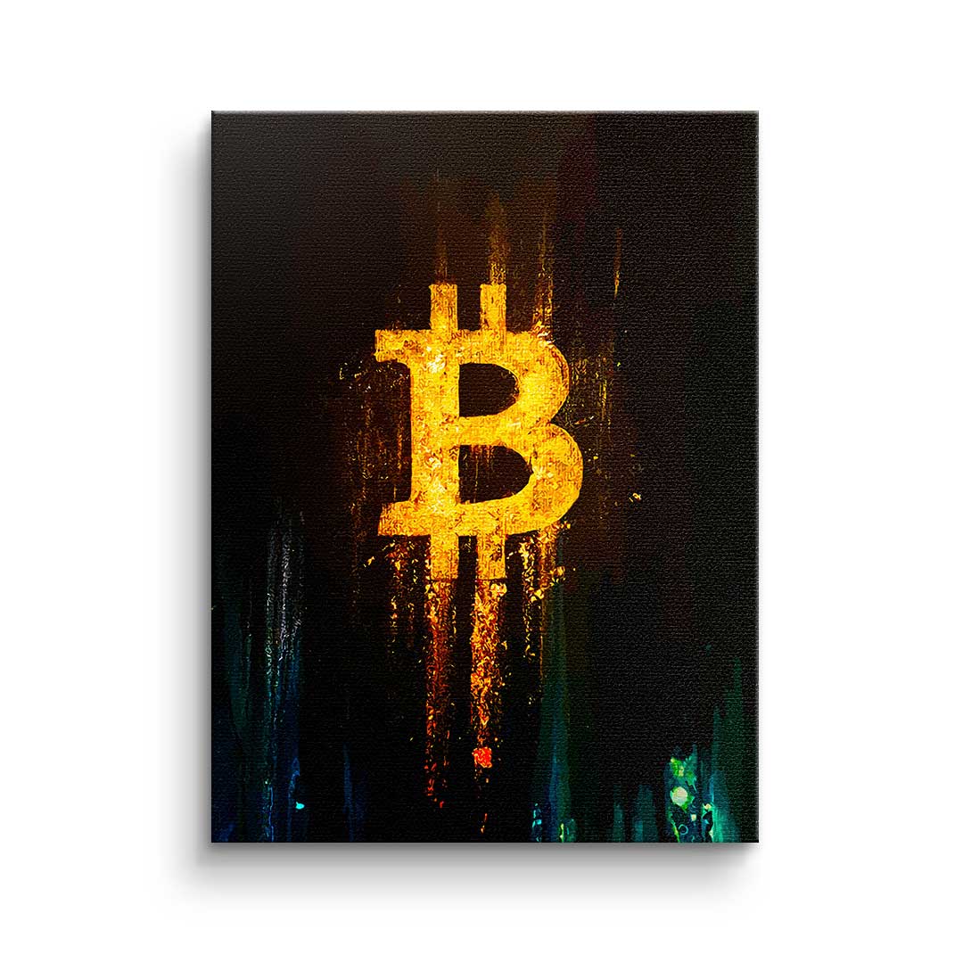 Canvas Glowing Bitcoin