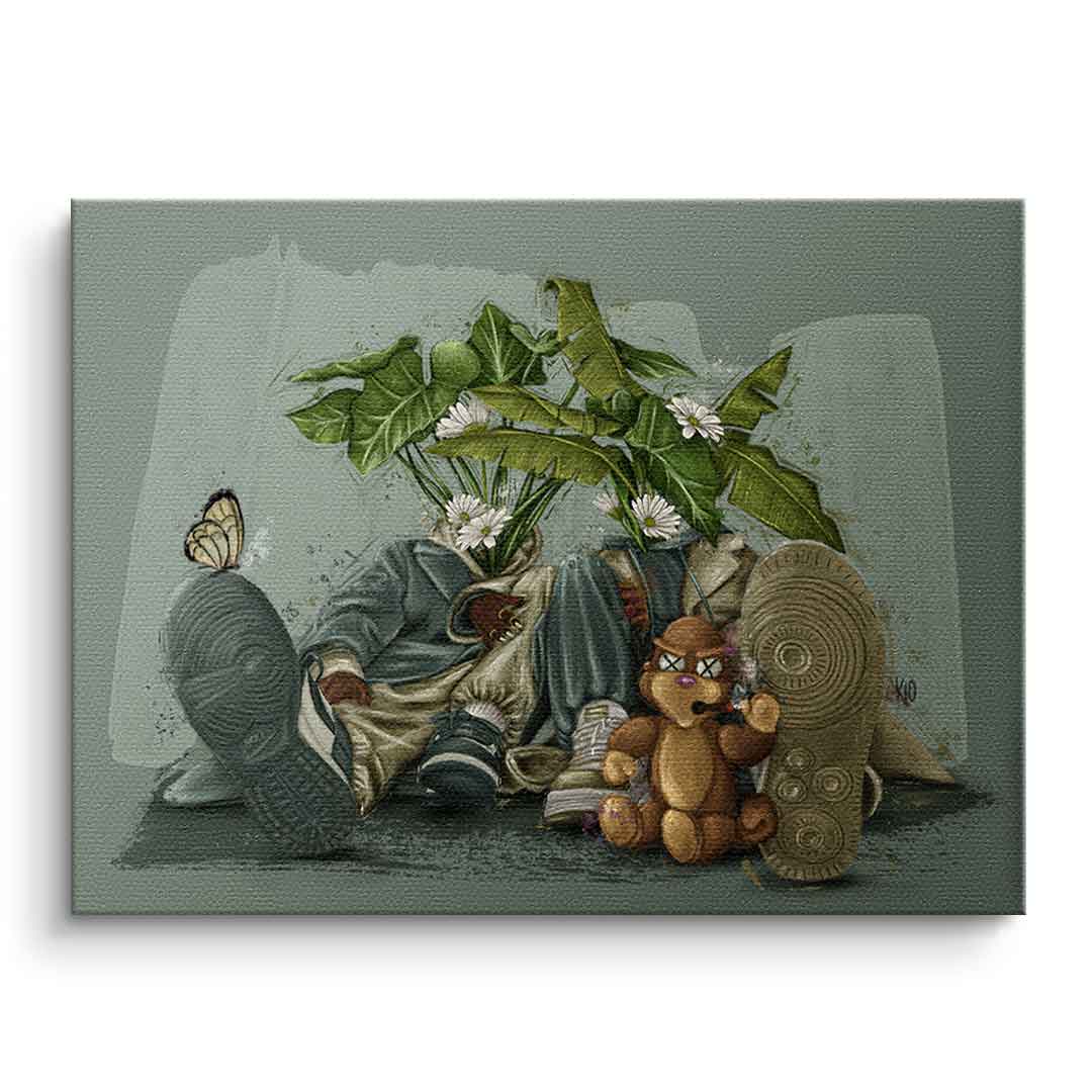 Canvas Green Flower Couple