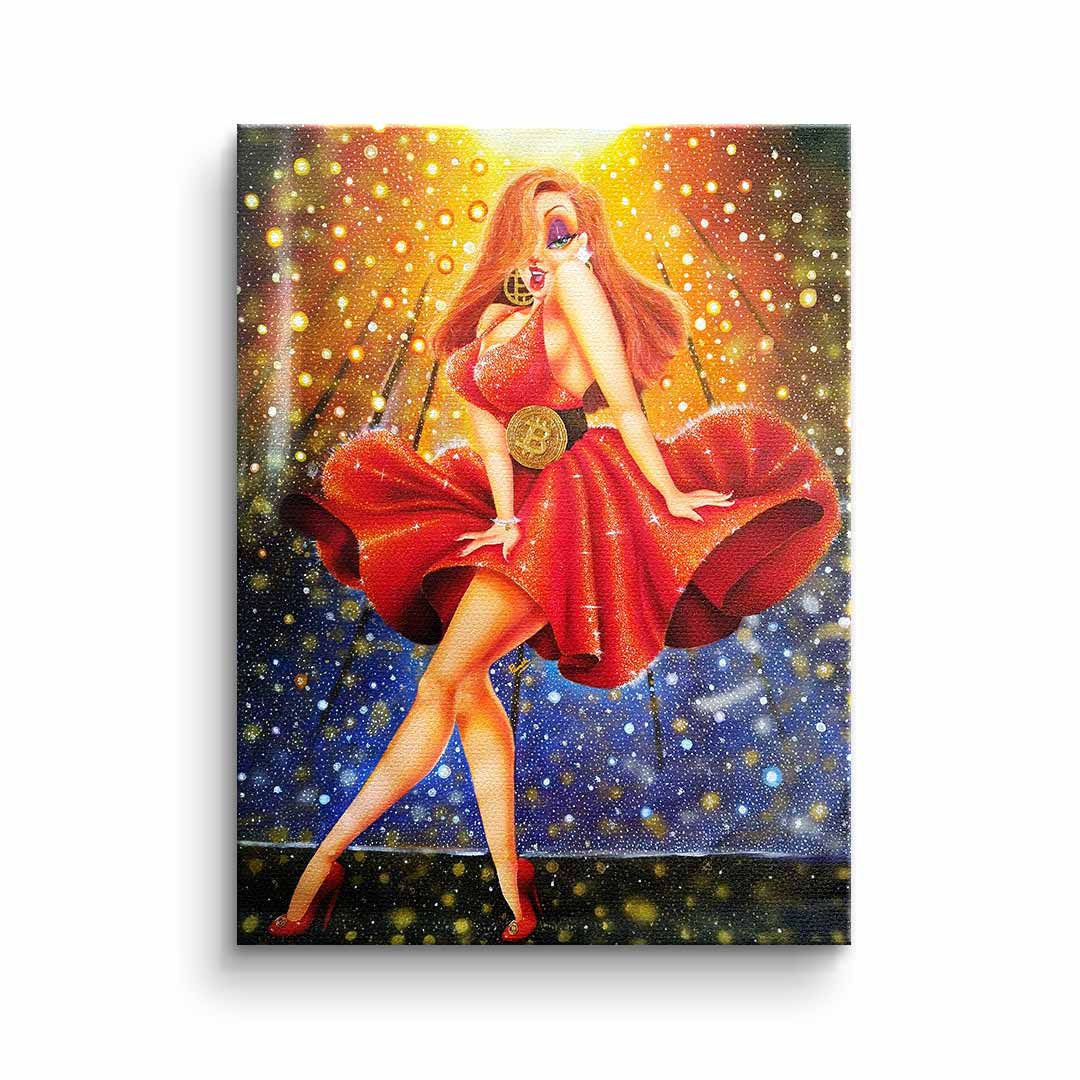 Canvas In Red we dream Gold