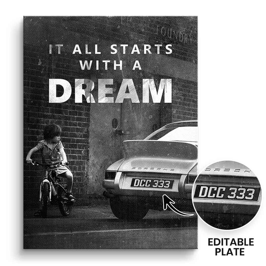 Canvas It all starts with a dream - personalisierbar