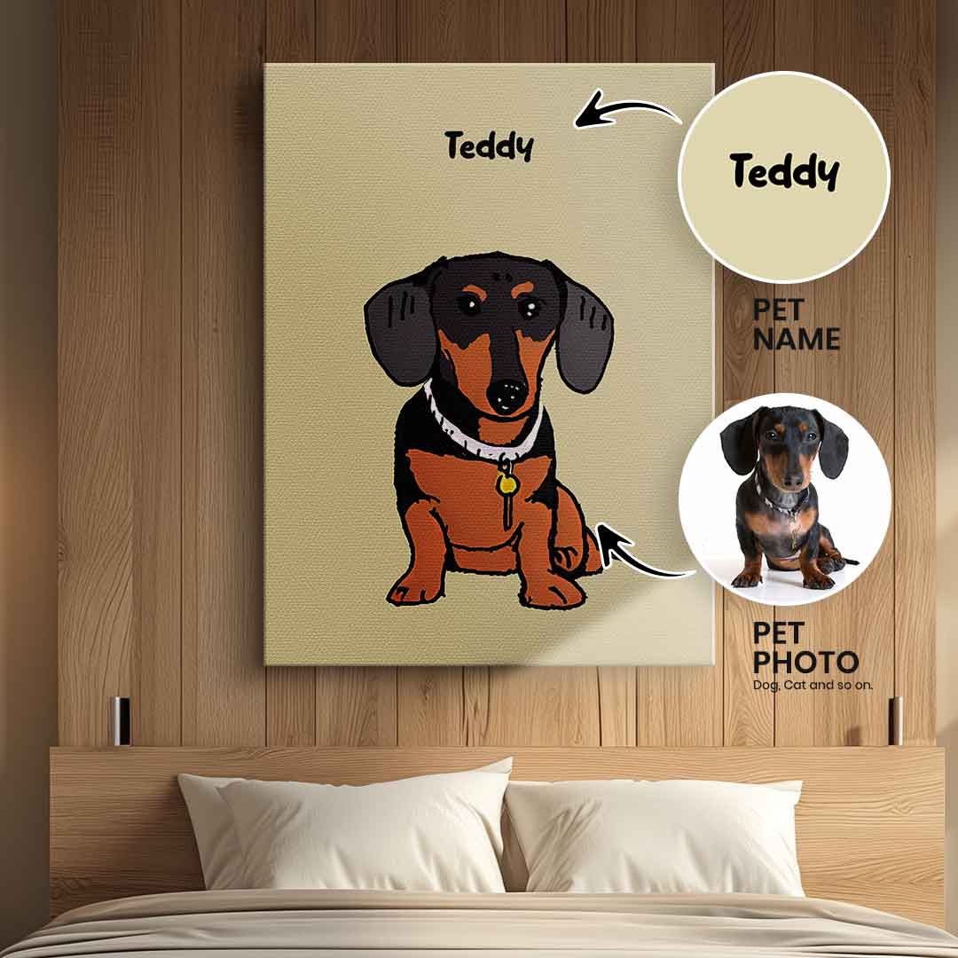 Canvas Kind-Gemaltes Haustier Portrait Personalisierbar