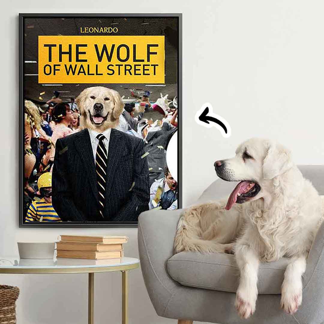 Canvas Wolf of Wall Street Haustier Portrait - Personalisierbar