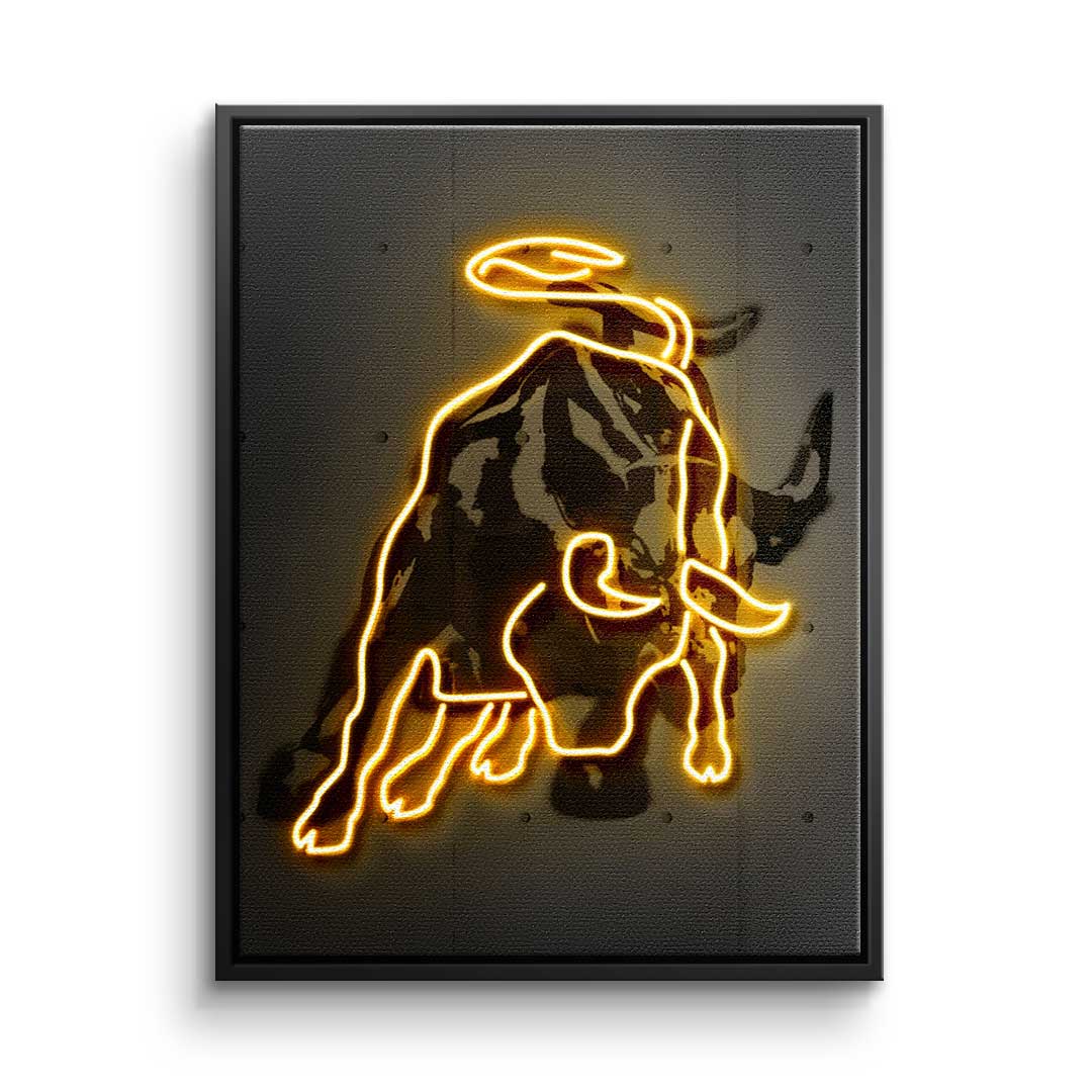 Canvas Neon Bull