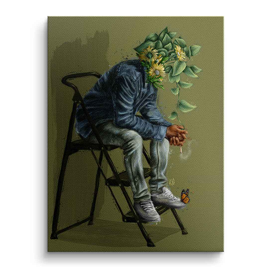 Canvas Olive Flower Head