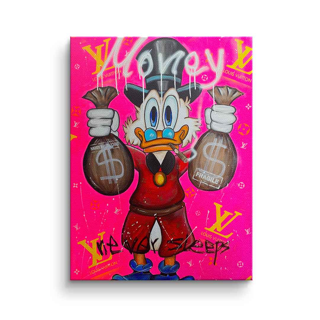 Canvas Pink Money never sleeps