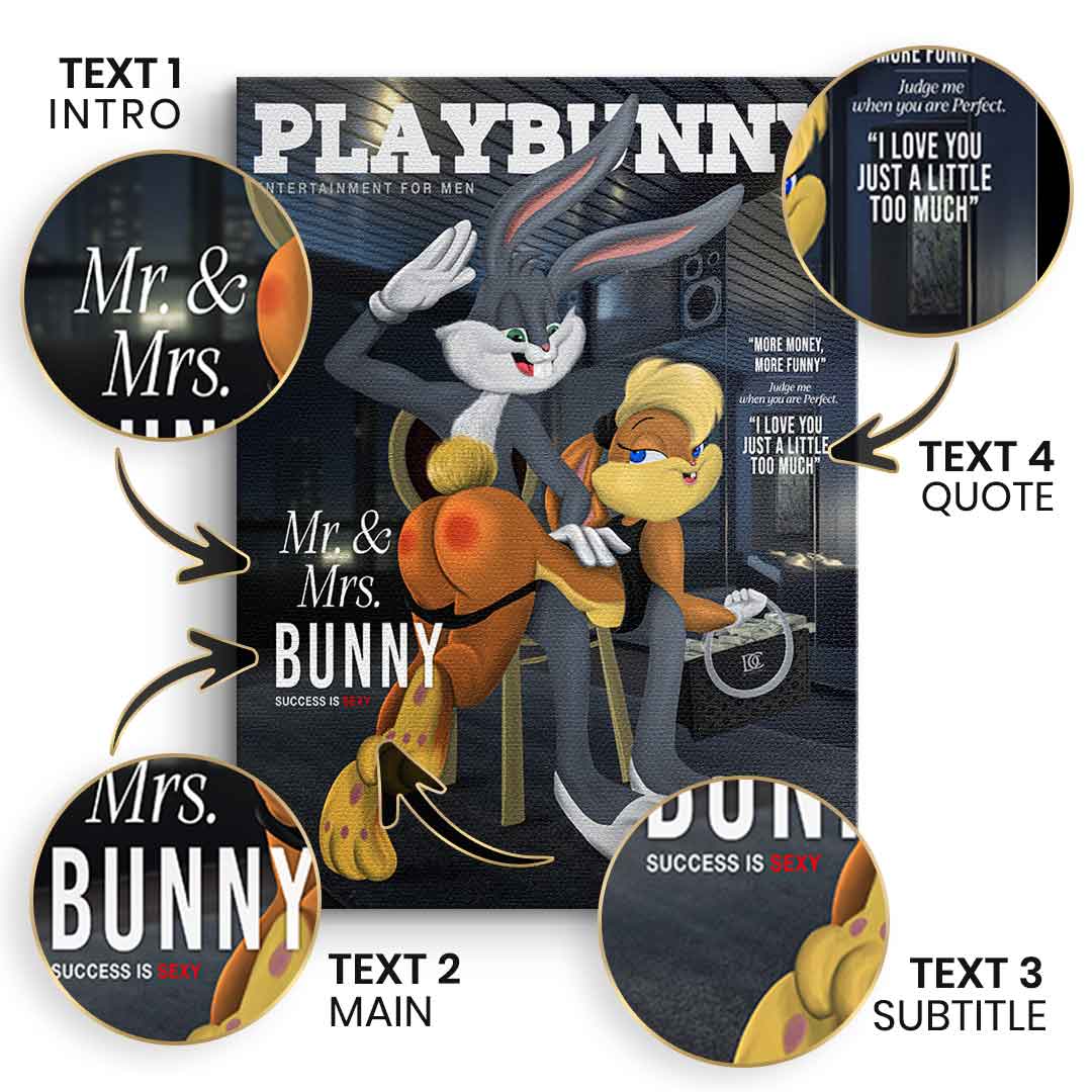 Canvas Playbunny personalisierbar - Leinwand