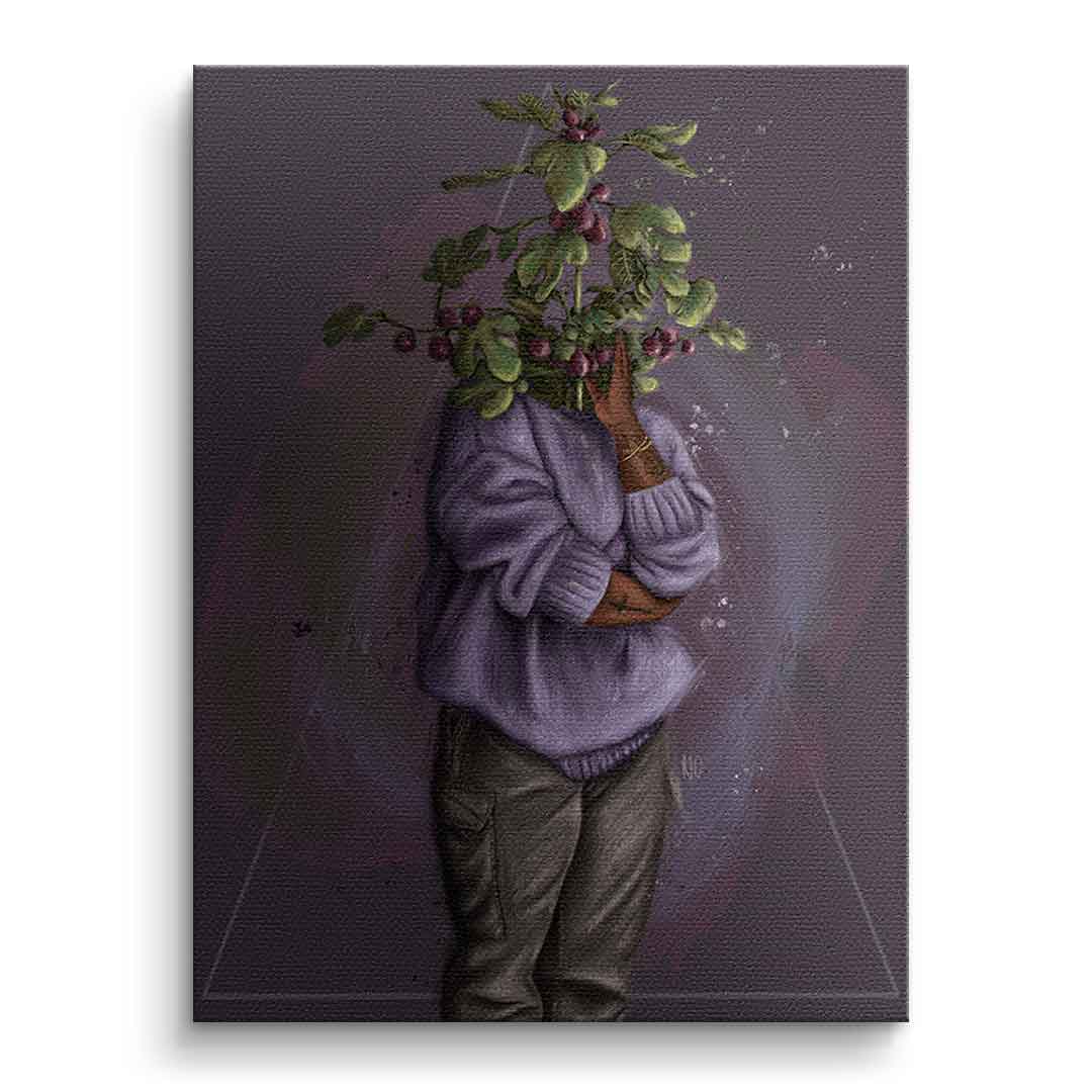 Canvas Purple Flower Head
