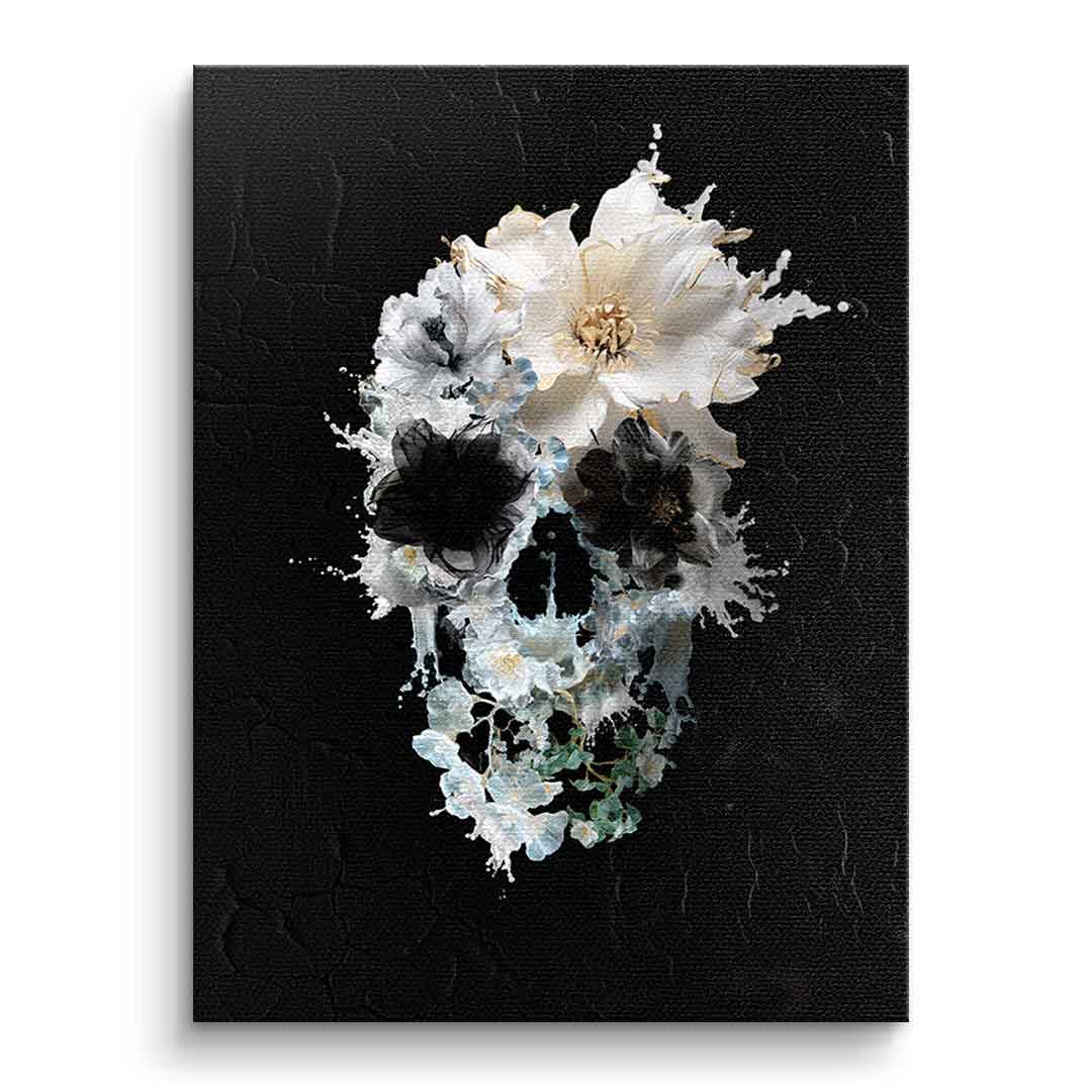 Canvas Splash Floral Skull