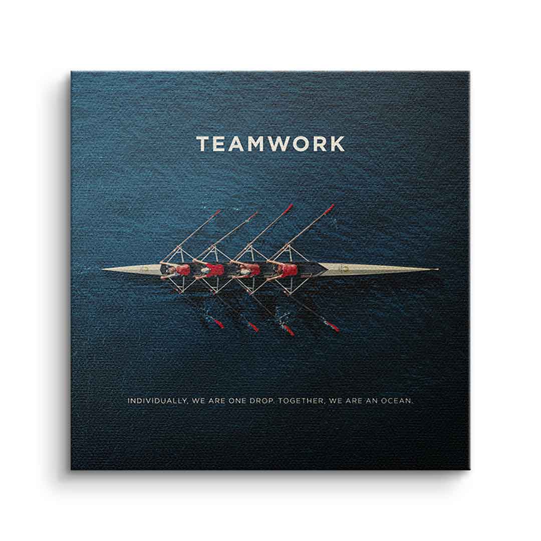Canvas Teamwork #Rudern - Quadrat Edition
