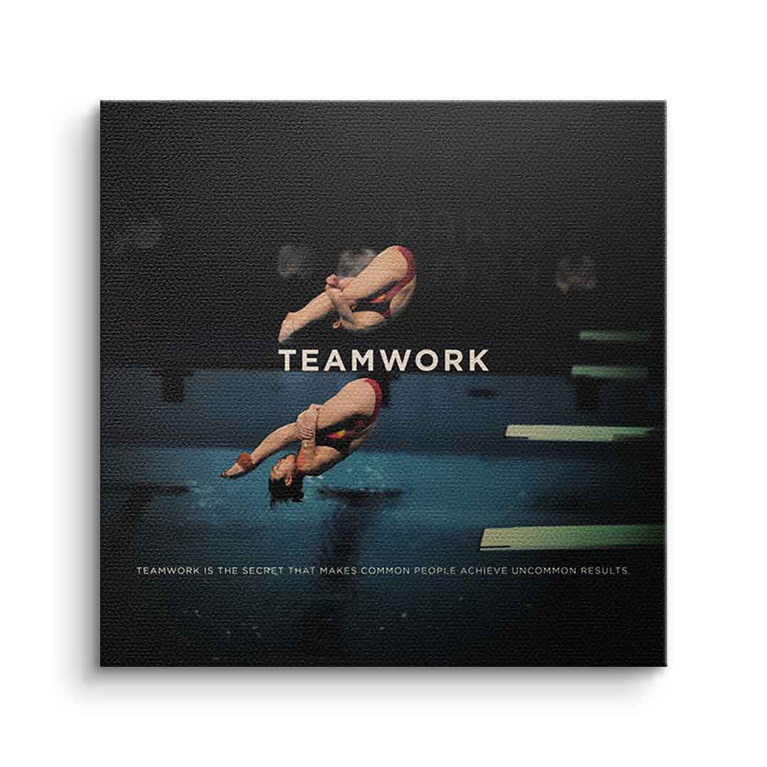 Canvas Teamwork #Turmspringen - Quadrat Edition