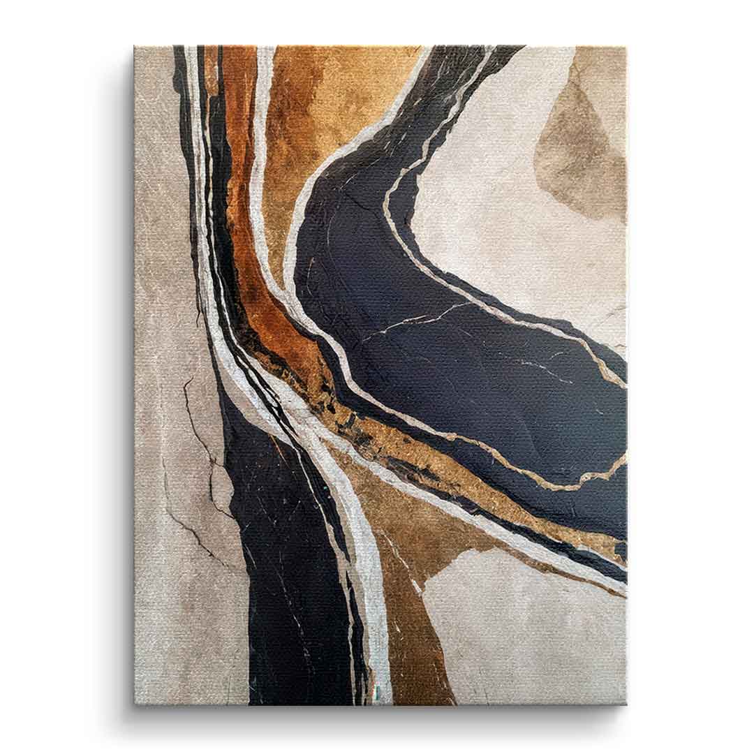 Canvas Textured Earth in Black and Gold