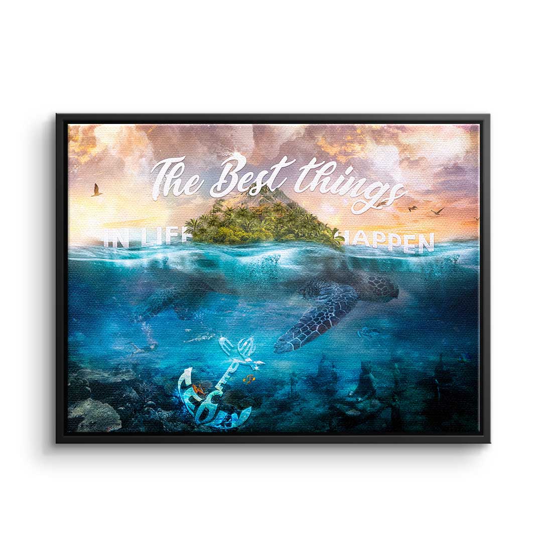 Canvas THE BEST THINGS IN LIFE HAPPEN UNEXPECTEDLY