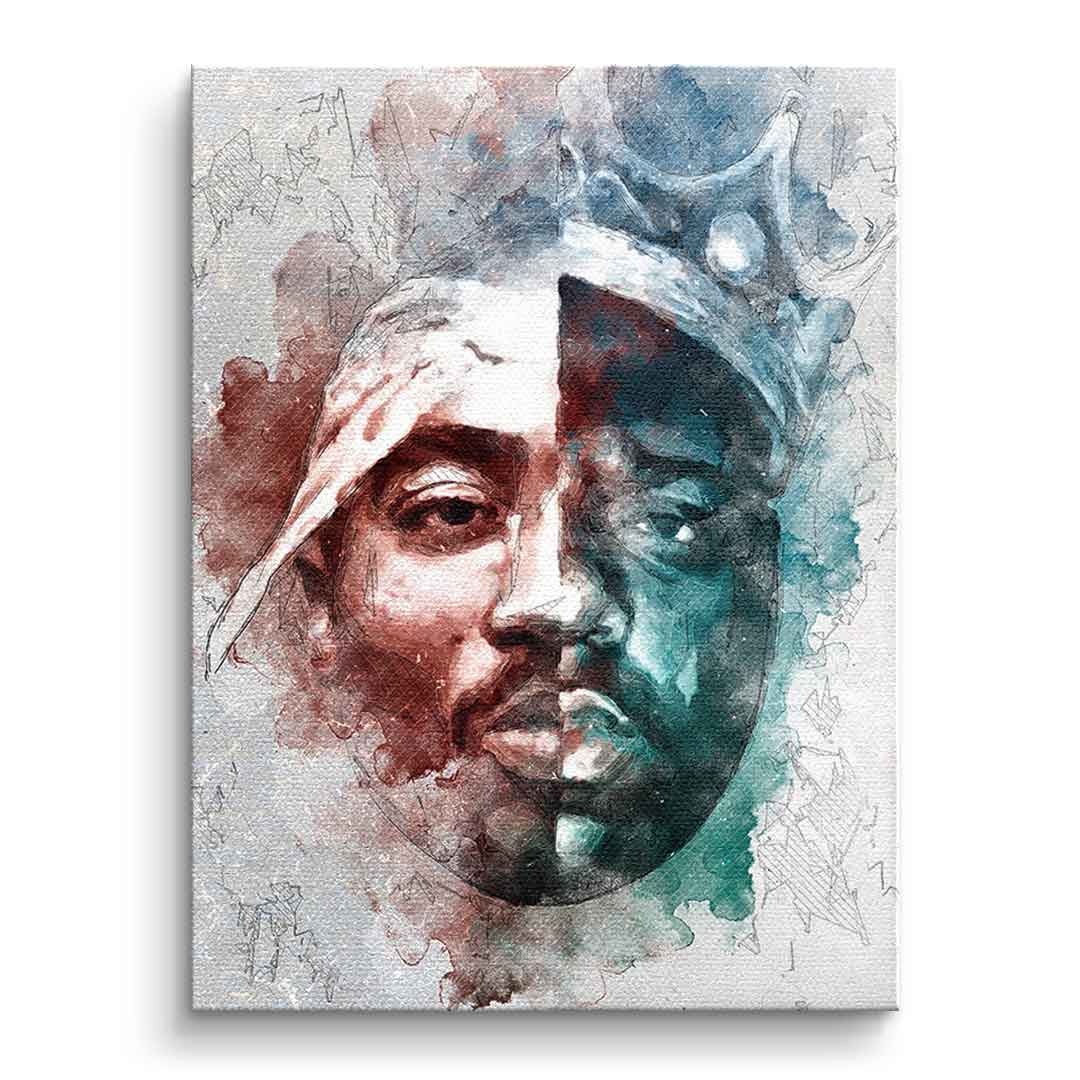 Canvas Tupac B.I.G. Portrait