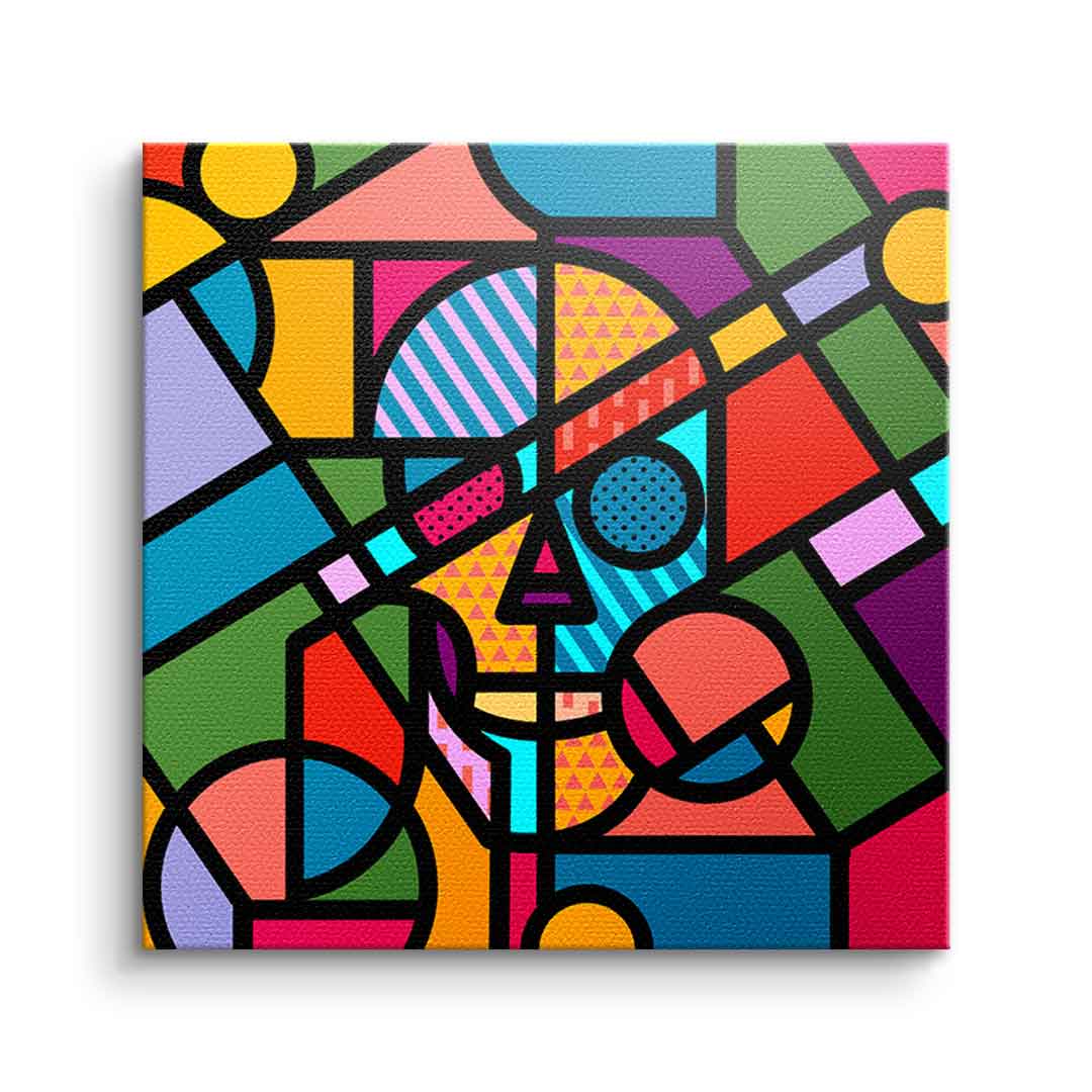 Canvas Vit Skull