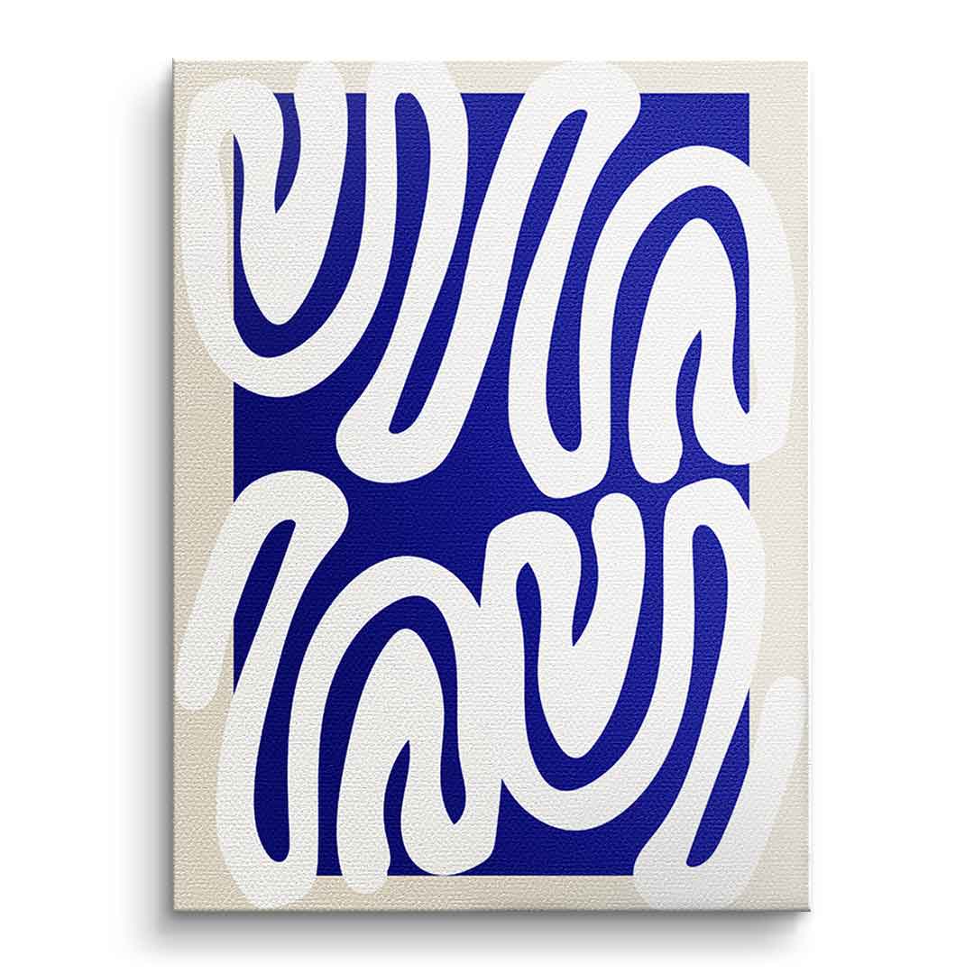 Canvas White on Blue